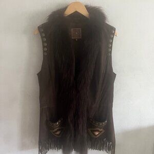Double D Ranch Embellished Studded Suede Vest